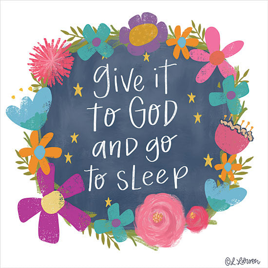 Lisa Larson LAR450 - LAR450 - Give It to God - 12x12 Give It to God, Go to Sleep, Bed, Bedroom, Flowers, Signs from Penny Lane