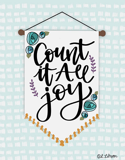 Lisa Larson LAR457 - LAR457 - Count It Are Joy - 12x16 Count It All Joy, Banner, Flowers, Calligraphy, Joy, Signs from Penny Lane