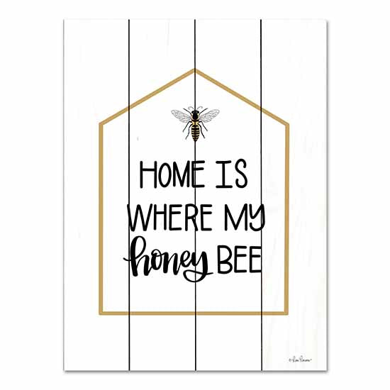 Lisa Larson LAR488PAL - LAR488PAL - Home is Where My Honey Bee   - 12x16 Home is Where My Honey Bee, Whimsical, Home, Marriage, Typography, Signs from Penny Lane