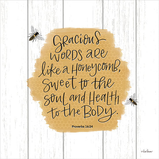 Lisa Larson LAR496 - LAR496 - Gracious Words - 12x12 Gracious Words, Honeycomb, Bees, Sweet, Soul, Bible Verse, Scripture, Proverbs, Signs from Penny Lane