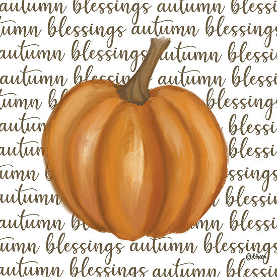 Lisa Larson LAR499 - LAR499 - Autumn Blessings - 12x12 Autumn Blessings, Blessings, Fall, Autumn, Pumpkins, Typography, Signs from Penny Lane