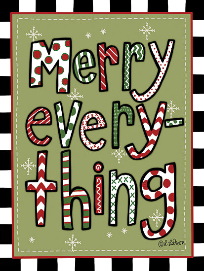 Lisa Larson LAR518 - LAR518 - Merry Everything - 12x16 Christmas, Holidays, Merry Everything, Typography, Signs, Winter, Patterns from Penny Lane