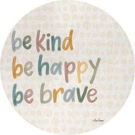 Lisa Larson LAR535RP - LAR535RP - Be Kind - 18x18 Inspirational, Be Kind, Be Happy, Be Brave, Typography, Signs, Textual Art, Polka Dots from Penny Lane