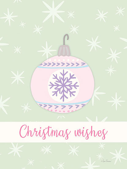 Lisa Larson LAR564 - LAR564 - Christmas Wishes Ornament - 12x16 Christmas, Holidays, Ornaments, Holiday Ornaments, Christmas Wishes, Typography, Signs, Winter, Snowflakes, Pastel from Penny Lane