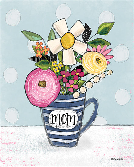 Lisa Larson  LAR592 - LAR592 - Mom Mug - 12x16 Inspirational, Mom, Typography, Signs, Textual Art, Flowers, Bouquet, Coffee Cup, Polk Dots from Penny Lane
