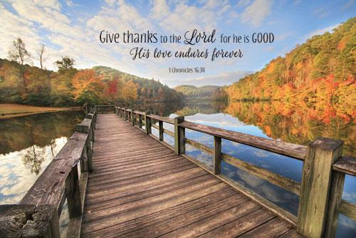 Lori Deiter LD1047 - Give Thanks to the Lord - Path, Trees, Inspirational, Religious from Penny Lane Publishing