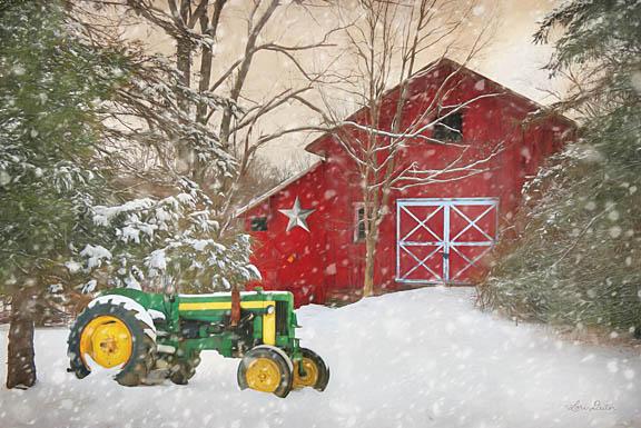 Lori Deiter LD1114 - Winter at the Barn - Tractor, Barn, Snow, Trees from Penny Lane Publishing