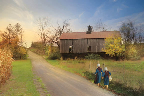 Lori Deiter LD1141 - Barefoot Country Girls - Amish, Girls, Farm, Road from Penny Lane Publishing