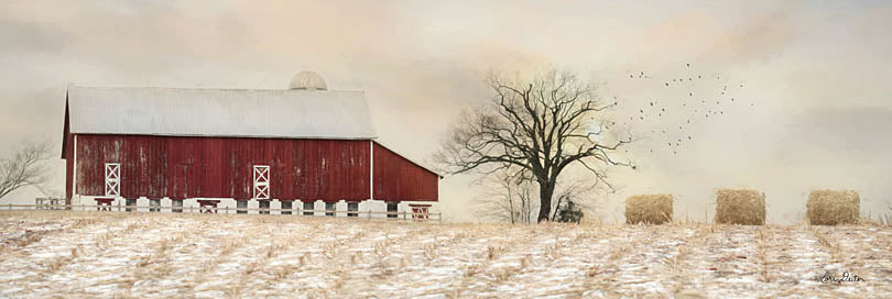 Lori Deiter LD1217A - LD1217A - A Sign of Life - 36x12 Barn, Farm, Hay Stacks, Autumn, Harvest, Photography from Penny Lane