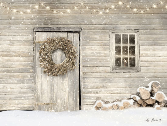 Lori Deiter LD1474 - LD1474 - Old Farm Christmas - 16x12 Barn, Firewood, Snow, Winter, Barn Wreath, Window, Candle from Penny Lane
