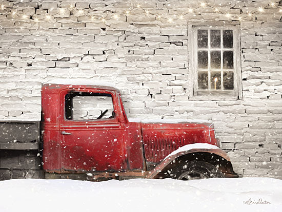 Lori Deiter LD1494 - LD1494 - Winter Parking Spot - 16x12 Barn, Truck, Vintage, Candle, Window, Snow, Winter from Penny Lane