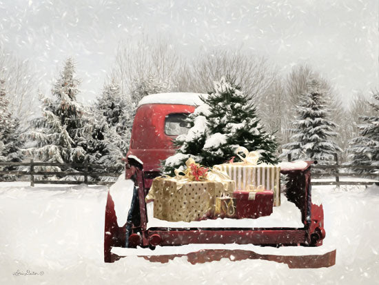Lori Deiter LD1503 - LD1503 - Snowy Presents  - 18x12 Truck, Vintage, Christmas Tree, Presents, Winter, Snow from Penny Lane