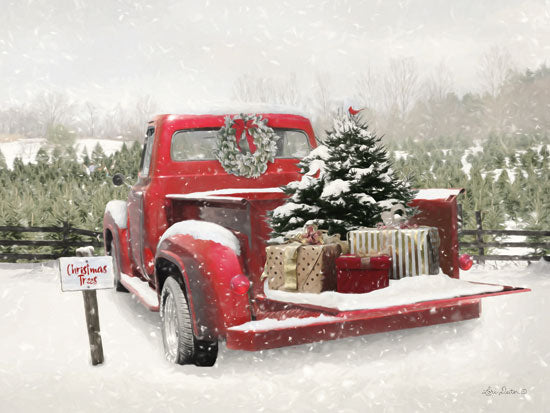 Lori Deiter LD1506 - LD1506 - Truck Full of Presents   - 18x12 Christmas Tree, Cardinals, Truck, Vintage, Snow, Winter, Presents, Wreath from Penny Lane