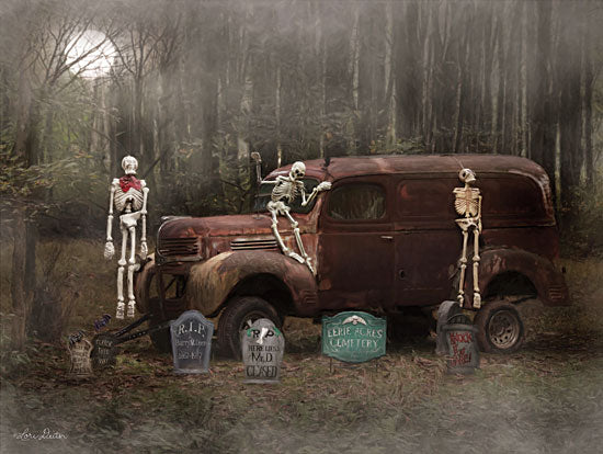 Lori Deiter LD1562 - Spooky Crew - 16x12 Halloween, Skeletons, Rusty Car, Graveyard, Cemetery from Penny Lane
