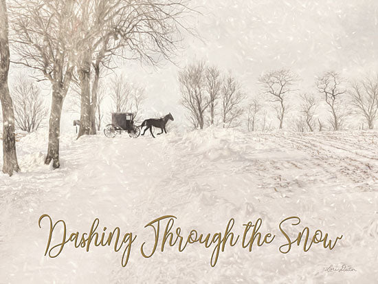 Lori Deiter LD1584 - LD1584 - Dashing Through the Snow  - 16x12 Signs, Typography, Horse, Carriage, Trees, Snow from Penny Lane