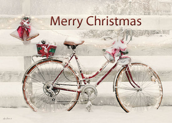 Lori Deiter LD1617 - LD1617 - Merry Christmas Snowy Bike  - 16x12 Merry Christmas, Bike, Bicycle, Winter, Snow, Holiday Decorations, Photography from Penny Lane