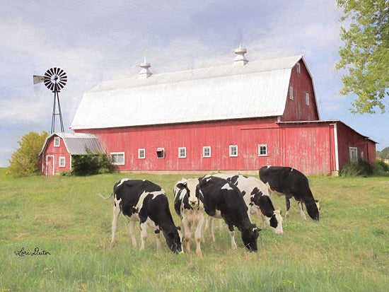 Lori Deiter LD1753 - LD1753 - Henderson Cows    - 16x12 Landscape, Barn, Cows, Windmill, Country from Penny Lane