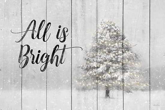 Lori Deiter LD1758 - LD1758 - All is Bright           - 18x12 All is Bright, Christmas, Holidays, Christmas Tree, Tree, Winter, Snow, Calligraphy, Signs, Photography from Penny Lane