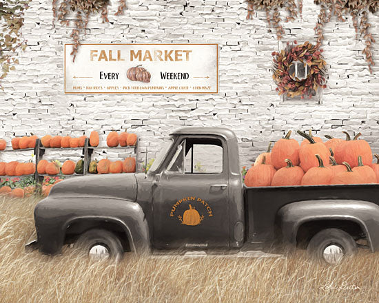 Lori Deiter LD1811 - LD1811 - Fall Pumpkin Market       - 18x12 Signs, Typography, Truck, Vintage, Pumpkins, Wreath from Penny Lane
