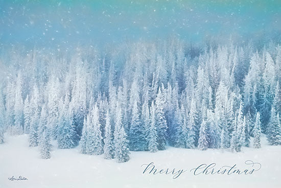 Lori Deiter LD1834 - LD1834 - Snowy Turquoise Forest      - 18x12 Holidays, Blue and White, Merry Christmas, Forest, Snow, Winter from Penny Lane