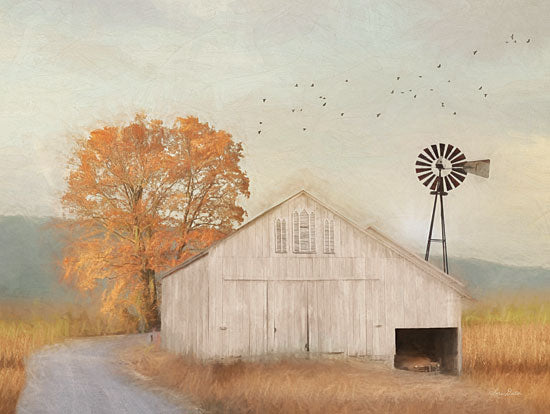 Lori Deiter LD1880 - LD1880 - Fall Barn in Muir   - 16x12 Farm, Barn, Autumn, Windmill, Road, Harvest, Landscape from Penny Lane