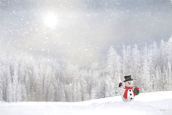 Lori Deiter LD1907 - LD1907 - Christmas Snowman - 18x12 Snowman, Winter, Snow, Trees, Pine Trees, Landscape from Penny Lane