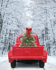 LD1924 - Snowy Drive in a Ford - 12x16