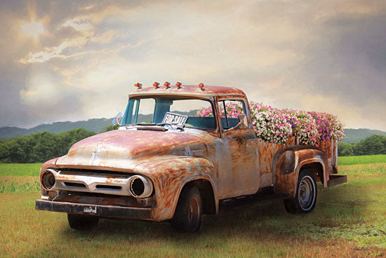 Lori Deiter LD1928 - LD1928 - Truckload of Beauty    - 18x12 Truck, Rusty Truck, Flowers, Flower Truck, Field, For Sale Sign from Penny Lane
