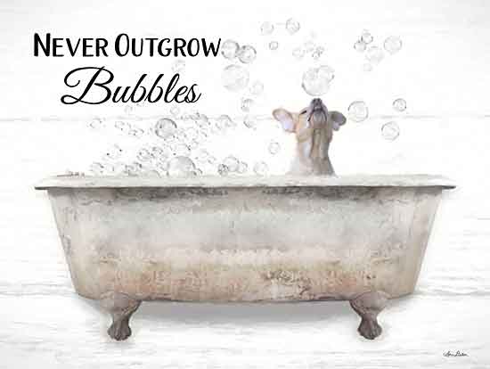 Lori Deiter LD1933 - LD1933 - Never Outgrow Bubbles - 16x12 Signs, Typography, Bubble Bath, Bathtub, Dog, Humor from Penny Lane