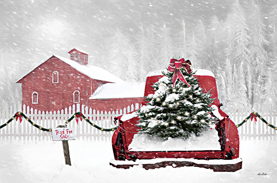 Lori Deiter LD1963 - LD1963 - Rusty Red Christmas Truck - 18x12 Farm, Christmas Tree Farm, Holidays, Truck, Winter from Penny Lane