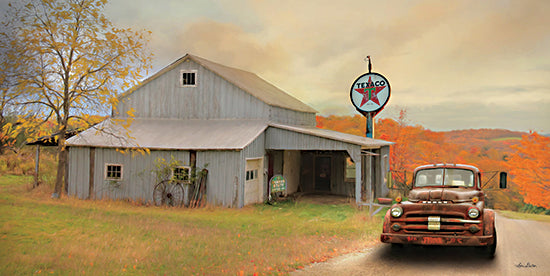 Lori Deiter LD1983 - LD1983 - The Old Station - 18x9 Photography, Truck, Vintage, Gas Station, Trees, Fall from Penny Lane
