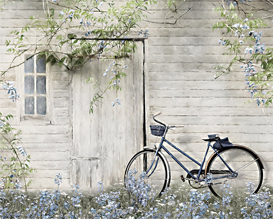 Lori Deiter LD1996 - LD1996 - Blue Bike at Barn      - 16x12 Bike, Barn, Farm, Flowers, Blue Flowers, Photography from Penny Lane