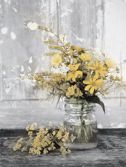 Lori Deiter LD2001 - LD2001 - Gold Wildflowers II       - 12x16 Flowers, Yellow Flowers, Wildflowers, Glass Vase, Still Life, Country from Penny Lane