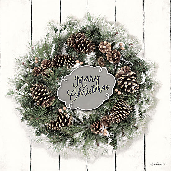 Lori Deiter LD2008 - LD2008 - Merry Christmas Wreath - 12x12 Holidays, Christmas, Wreath, Pine Cones, Greenery, Shiplap, Signs from Penny Lane