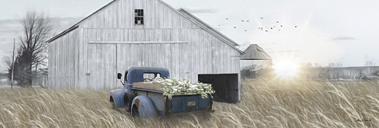 Lori Deiter LD2020B - LD2020B - Navy Blue Truck with Flowers - 36x12 Farm, Barn, Wheat, Flowers, Sunset, Photography from Penny Lane