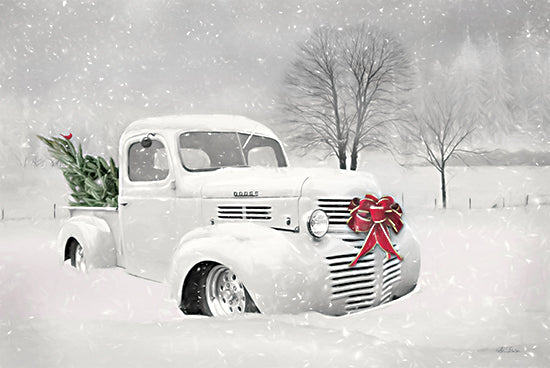Lori Deiter LD2036 - LD2036 - Heading to Grandma's - 18x12 Truck White Truck, Winter, Holidays, Christmas Tree, Cardinal, Snow from Penny Lane