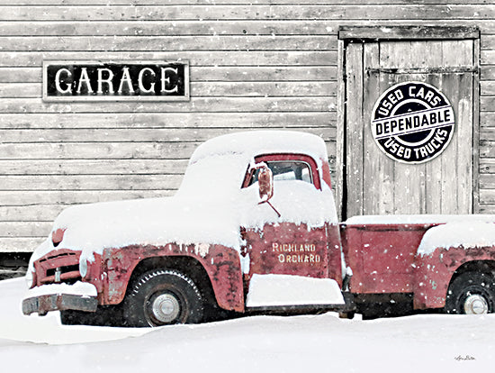 Lori Deiter LD2082 - LD2082 - Snowy Garage - 16x12 Red Truck, Truck, Winter, Snow, Garage, Photography, Masculine from Penny Lane