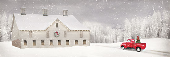 Lori Deiter LD2163A - LD2163A - The Place Where I Belong - 36x12 Barn, Farm, Winter, Snow, Tree, Truck, Red Truck, Christmas Tree from Penny Lane