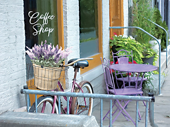 Lori Deiter LD2193 - LD2193 - Coffee Shop Visit - 16x12 Coffee Shop, Bike, Bicycle, Flowers, Lavender, Photography, Kitchen from Penny Lane