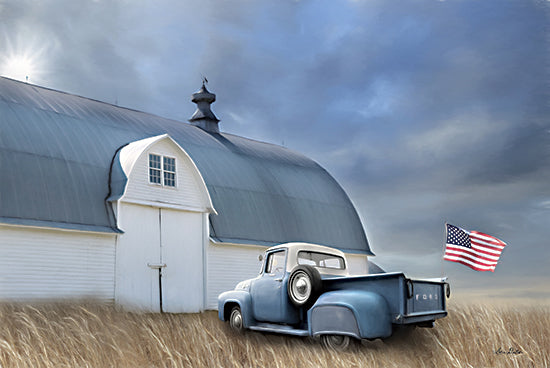 Lori Deiter LD2197 - LD2197 - Let Freedom Reign   - 18x12 Barn, Truck, Farm, American Flag, Patriotic, Field, Photography from Penny Lane