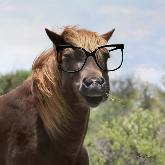 Lori Deiter LD2202 - LD2202 - Let Your Horse Do the Thinking - 12x12 Horse, Humorous, Portrait, Selfie, Glasses from Penny Lane