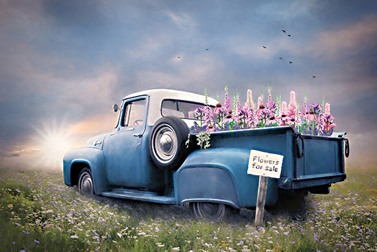 Lori Deiter LD2216 - LD2216 - Blue Ford with Foxglove Flowers - 18x12 Truck, Blue Truck, Flowers, Flowers for Sale, Foxglove Flowers, Photography from Penny Lane