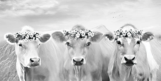 Lori Deiter LD2280 - LD2280 - The Flower Girls - 18x9 Cows, Flowers, Floral Crown, Still Life, Photography, Black & White from Penny Lane