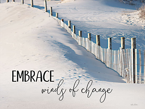 Lori Deiter LD2293 - LD2293 - Embrace Winds of Change - 16x12 Embrace Winds of Change, Coastal, Fence, Beach, Sand, Footprints, Motivational, Signs from Penny Lane