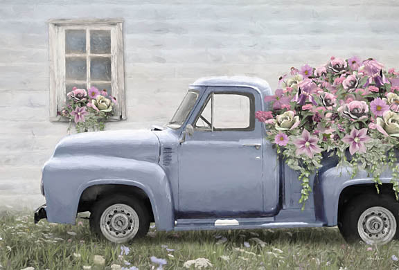 Lori Deiter LD2327A - LD2327A - Live Life in Full Bloom - 36x24 Flower Truck, Truck, Blue Truck, Flowers, Pink Flowers, Flowers for Sale, Whimsical, Photography from Penny Lane