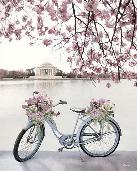 Lori Deiter LD2330 - LD2330 - Enjoy Beauty - 12x16 Bike, Flowers, Thomas Jefferson Monument, Cherry Blossom Tree, Pink Flowers, Washington DC from Penny Lane