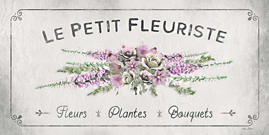 Lori Deiter LD2341 - LD2341 - Fleurs & Plantes Pink I - 18x9 Le Petit Fleuriste, French, The Little Florist, Flower Shop, Flowers, Pink Flowers, Typography, Signs, Greenery from Penny Lane
