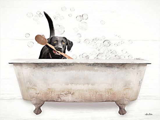Lori Deiter LD2347 - LD2347 - Scrubbing Bubbles - 16x12 Dog, Black Labrador, Bathtub, Bath, Bubbles, Humorous from Penny Lane