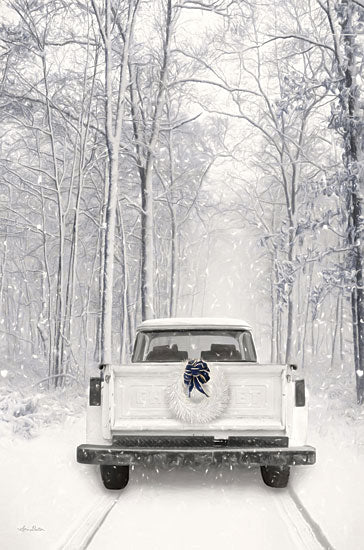 Lori Deiter LD2419 - LD2419 - White of Winter - 12x18 Winter, Truck, Road, Trees, Snow, Holiday, Wreath from Penny Lane