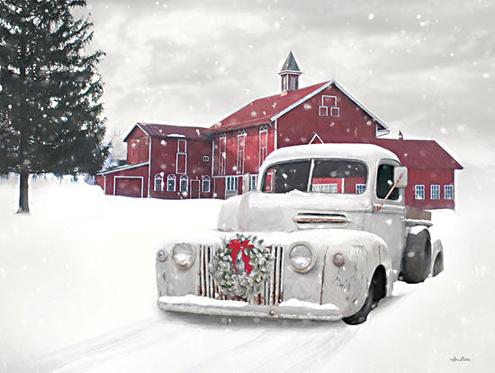 Lori Deiter LD2423 - LD2423 - Grand Barn in Winter    - 16x12 Christmas, Winter, Farm, Barn, Red Barn, Truck, White Truck, Truck, Farmhouse/Country, Wreath, Photography, Snow from Penny Lane